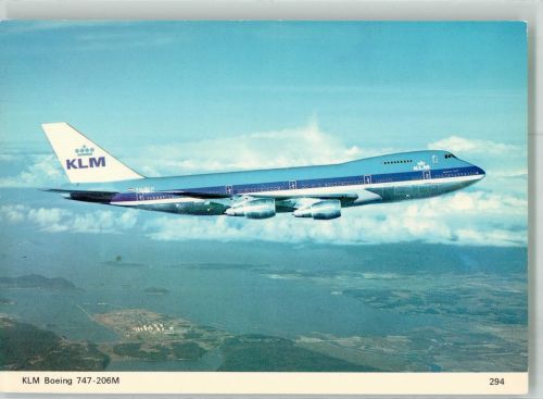 Fliegeraufnahme einer Boeing 747-206 der Fluggesellschaft KLM Flugzeug nach 1945 Foto AK