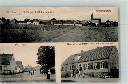 16775 O1431 Großwoltersdorf - Glaserei und Barbiergeschäft Breitzmann Die Polzow