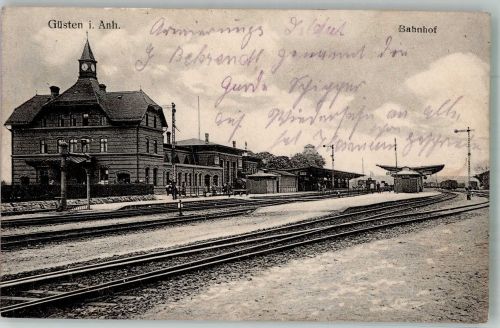 39439 O3256 Güsten , Anh 1915 - Bahnhof Bahnsteige