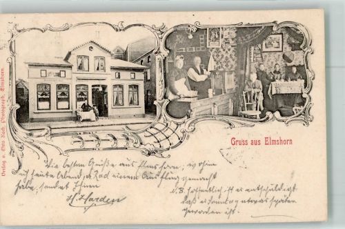 25335 W2200 Elmshorn 1903 Foto AK Gasthaus Gaststube Zapftresen