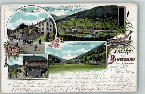 07407 O6820 Rudolstadt 1904 Lithographie Blumenau Zirkel Gasthaus Blumenau
