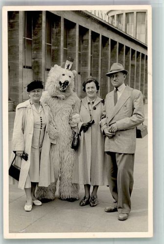 W1000 Berlin Mitte Erinnerungsfoto von Stielau Berlin Eisbär 1953 Privatfoto AK