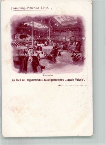 Hamburg-Amerika Linie Rauchsalon Dampfer Auguste Victoria / Dampfer Viktoria 1902