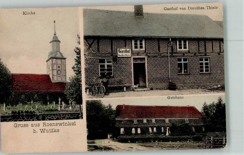 16909 O1931 Rosenwinkel - Roenswinkel Kirche Gasthaus Thiele Fahrrad Gutshaus
