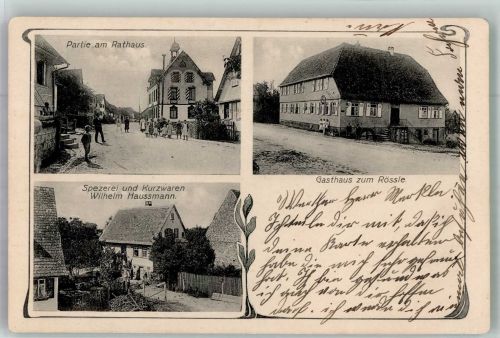 75334 W7541 Conweiler 1915 - Spezerei Haussmann Am Rathaus Gasthaus zum Rössle