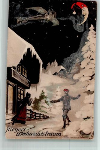 Fliegers Weihnachtstraum Die Mondsichel ist die Türkei Propaganda WK I Fliegerhumor 1916