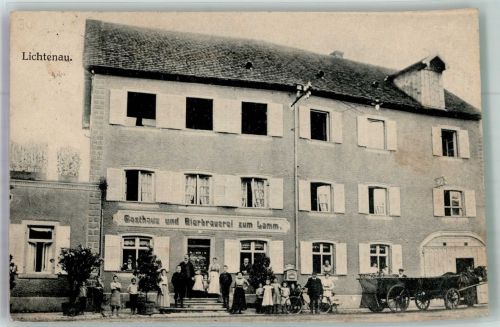 77839 W7585 Lichtenau , Baden Foto AK Gasthaus-Brauerei zum Lamm