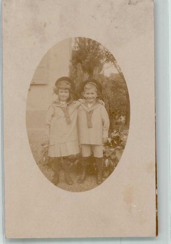 Zofingen Zwei Kinder im Matrosenanzug Passepartout Ort lt. Stempel Kind 1916 Privatfoto AK