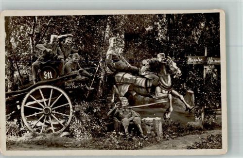 Foto Richard Schubert Münstlerlager WK I Flucht aus Münster Fotomontage Foto AK