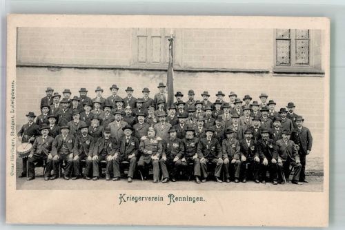 71272 W7253 Renningen Foto AK Kriegerverein Renningen Gruppenfoto