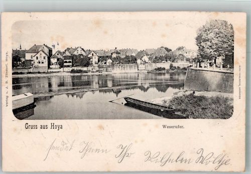 27318 W2812 Hoya , Weser 1901 - Panorama des Ortes an der Weser