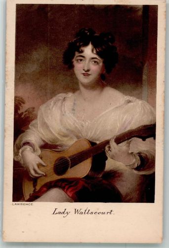 sign. Lawrence Lady Wallscourt mit Gitarre Verlag M. Munk Nr. 863 Adel England 1918 Künstlerkarte
