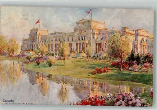 sign. Flower Charles F. Oilfacsim Postcard 3512 Series I. Canada Pavillon Tucks Künstlerkarte