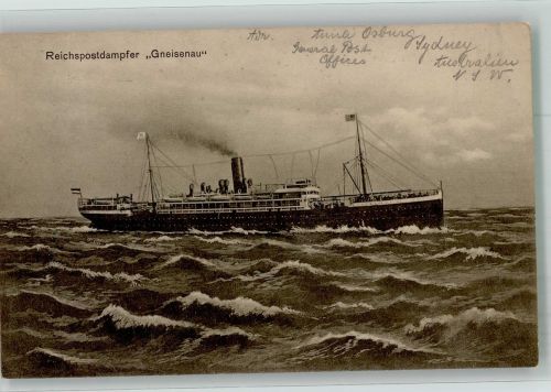 Reichspostdampfer Gneisenau Norddeutscher Lloyd Bremen Dampfer 1912