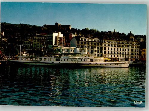 74500 Evian-les-Bains Foto AK Hafen Dampfschiff Vevey