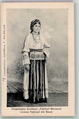 Bukarest Bucuresti National Costum din Banat Trachten Rumänien 1907