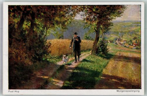 Spaziergang Buch lesen Hey, Paul Künstlerkarte