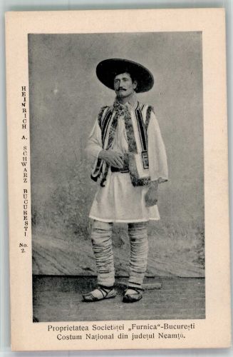 Bukarest Bucuresti Costum National din Judetul Neamtu Verlag H. Schwarz Nr. 2 Trachten Rumänien 1907