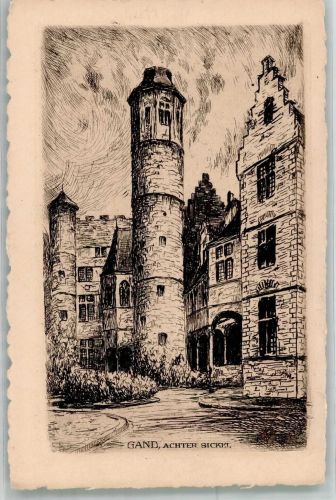 Gand Gent Radierung Turm