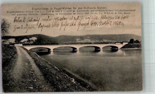 79639 W7889 Wyhlen 1914 - Ergolzbrücke in Augst f.d. Kraftwerk
