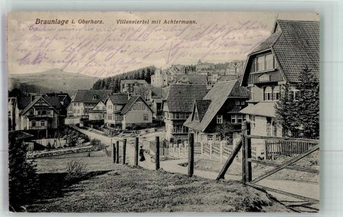38700 W3389 Braunlage 1913 - Villenviertel mit Achtermann