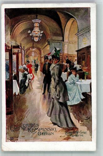 10115 O1020 Friedrichshain 1907 Künstlerkarte Weinstuben Kempinski Eingang Saal Parterre