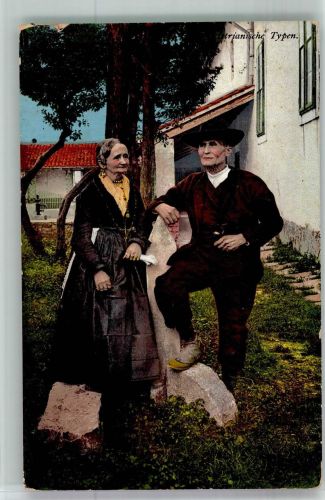 Photochromie Typen Ehepaar Tracht Polen 1915