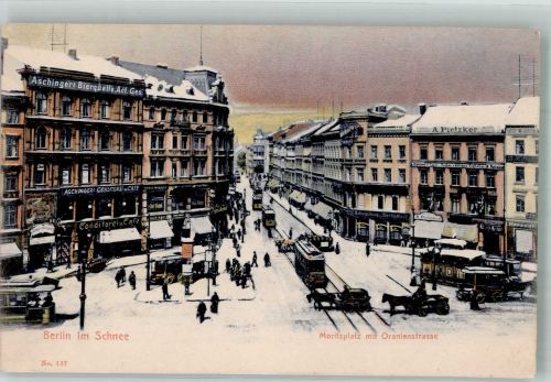 10115 W1000 Kreuzberg Winter Moritzplatz mit Oranienstraße Straßenbahn