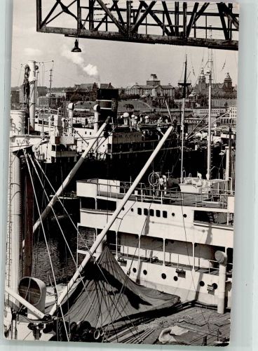 Stettin Szczecin Foto AK Hafen Teilansicht