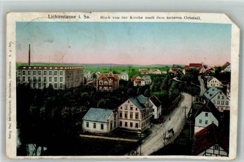 08115 O9514 Lichtentanne , Sachs 1911 Gebrauchsspuren Eckschaden