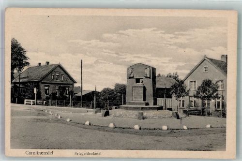 26409 W2944 Carolinensiel , Ostfriesl 1918 - Kriegerdenkmal Bahnpost Carolinensiel Zug 677