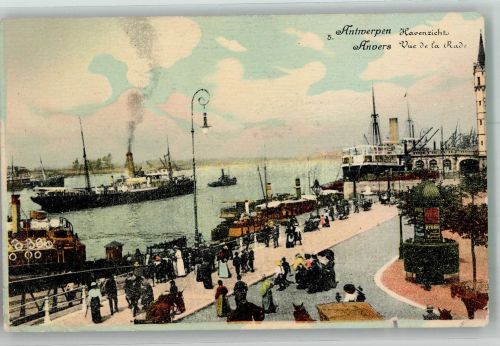 Antwerpen Anvers 1915 Foto AK Hafen - Ansicht Feldpost WK I