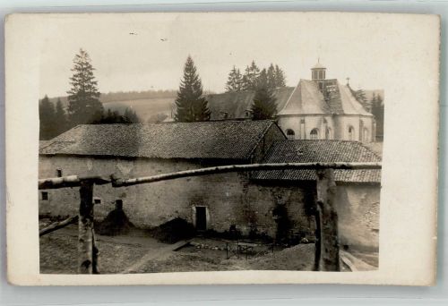 Lamorville Schuss in die Schloss- Kapelle l´Etanche Ort handschriftlich Westlicher Kriegsschauplatz Foto AK