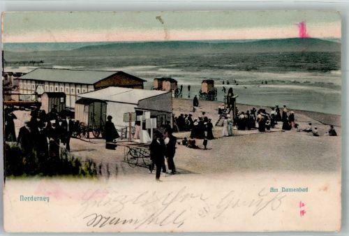 26548 W2982 Norderney 1905 - Damenbad mit Badekarren