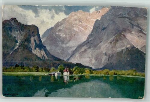 83471 W8240 St. Bartholomä 1913 Künstlerkarte Königssee