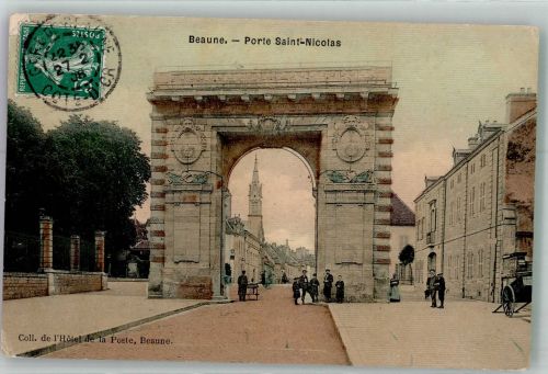 21200 Beaune 1908 Gebrauchsspuren Porte Saint-Nicolas Marke bidlseitig