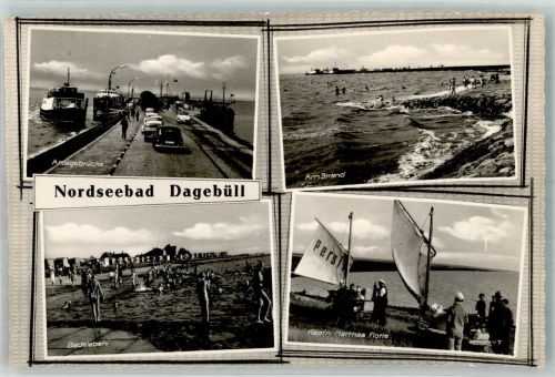 25899 W2260 Dagebüll Foto AK Anlegebrücke Käpt´n Marthas Flotte