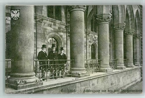 1010 Wien 1. Bezirk, Innere Stadt Foto AK Rathaus Drei Bürgermeister Säulengang