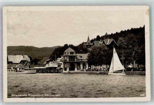 9020 Klagenfurt 01.Bez.:Innere Stadt Foto AK Strand- Cafe Wörthersee