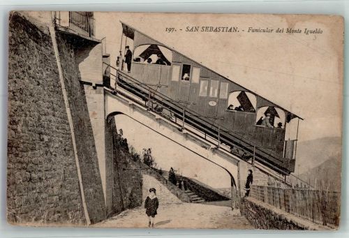 San Sebastian Donostia 1919 Gebrauchsspuren Bergbahn Monte Igueldo
