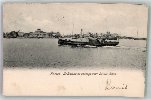 Antwerpen Anvers 1909 Gebrauchsspuren Fähre Passage pour Sainte-Anne