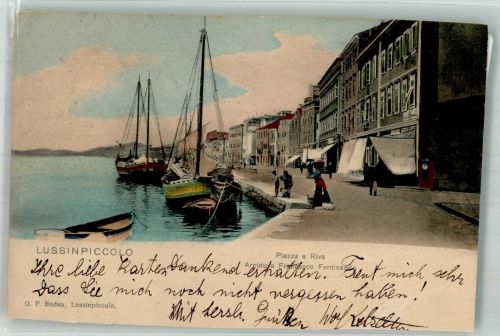 Mali Losinj Lussinpiccolo Klein-Lötzing 1901 Foto AK Piazza e Riva
