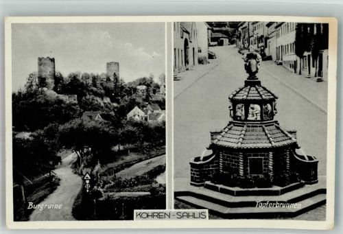 04655 O7234 Kohren-Sahlis Foto AK Burgruine Töpferbrunnen