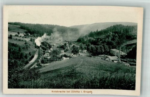 09517 O9347 Zöblitz 1926 Foto AK Kniebreche Eisenbahn Lok Dampf Fabrik