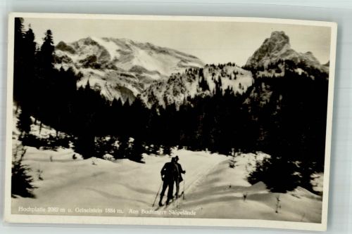 87642 W8959 Buching Foto AK Hochplatte 2082 m Geiselstein 1884 m Ski Winter Sport Buchinger Skigelände