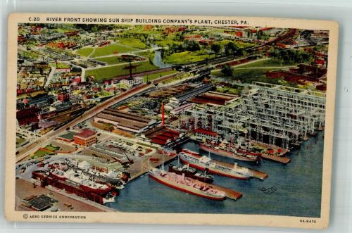 Harrisburg Foto AK Fliegeraufnahme Hafen Chester