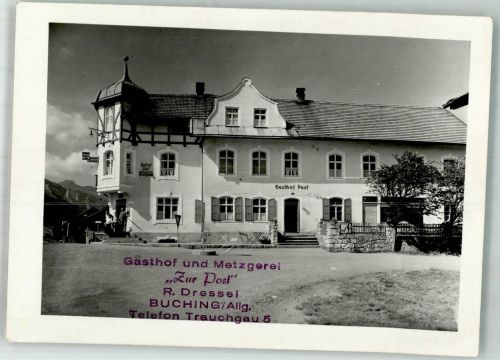 87642 W8959 Buching Foto AK Gasthof Metzgerei zur Post