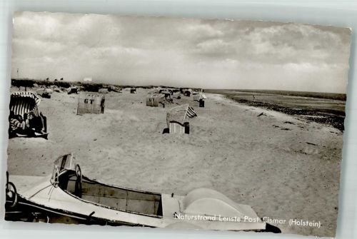 23743 W2433 Cismar , Holst Foto AK Naturstrand Lenste Boot Strandkorb