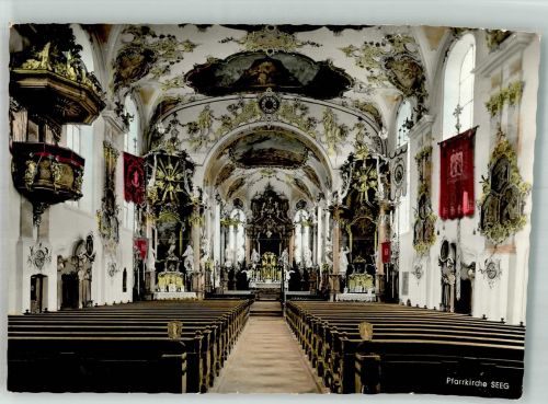 87637 W8959 Seeg Foto AK Pfarrkirche Inneres