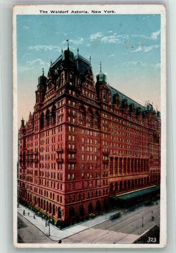New York City 1919 Gebrauchsspuren Hotel The Waldorf Astoria